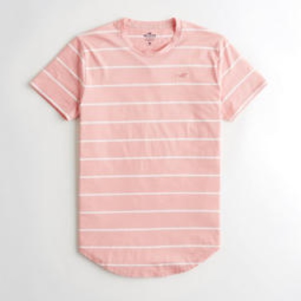 Hollister curved hem t-shirt men’s striped